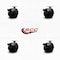 Service Caster 2'' Black Metal Hooded Twin Caster with Brake Nylon Wheels Top Plate , 4PK SCC-TP02S50D-NYS-FB-B-4 - alternate 4
